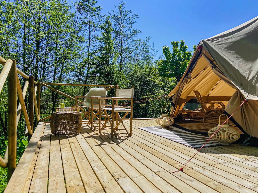 Æblehaven på Villa Skovly glampingtelt